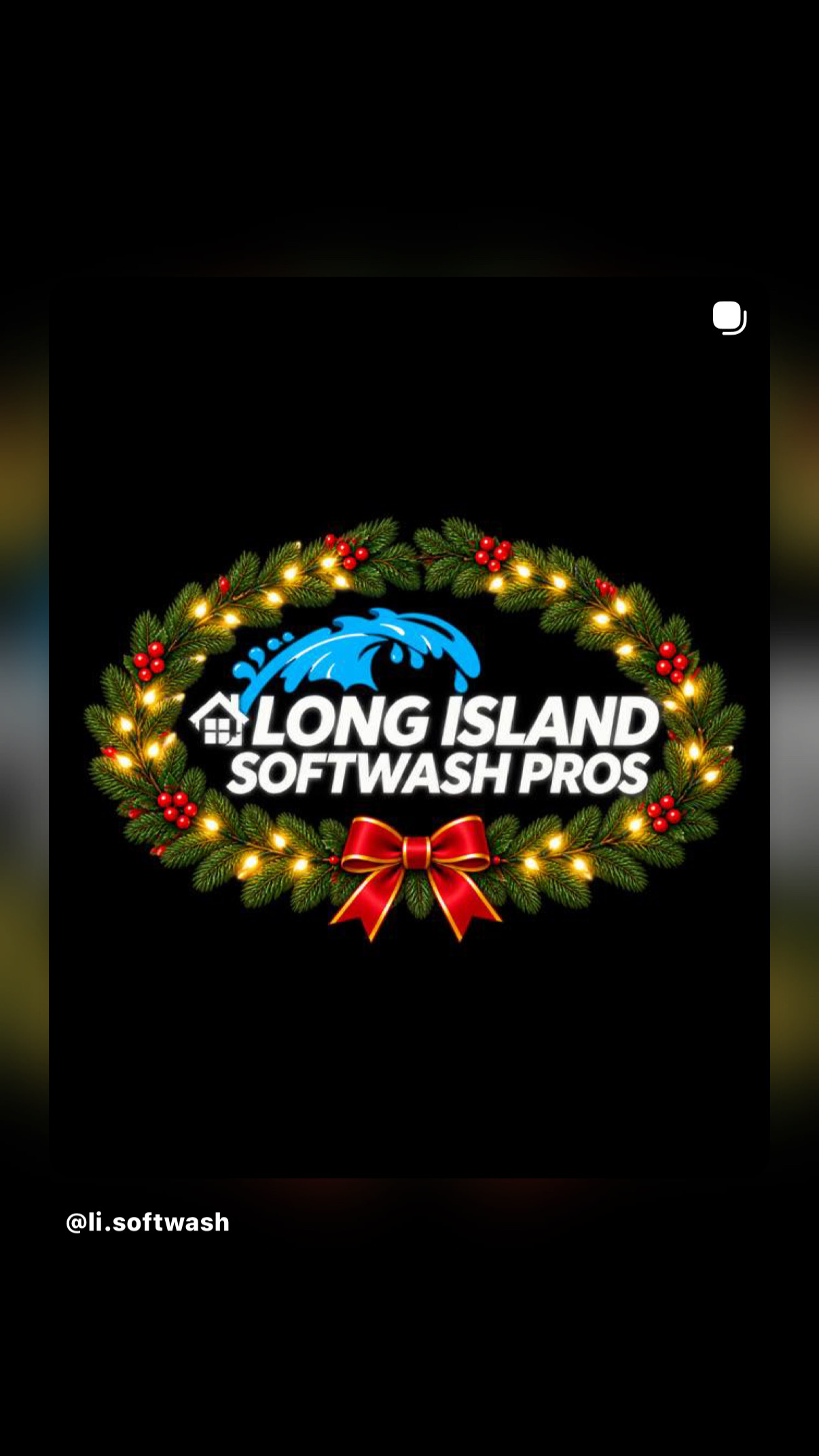Long Island Soft Wash Pros Christmas wreath logo
